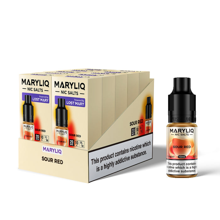 Maryliq by Elf Bar | Sour Red | 10ml Elfbar Lost Mary Nicotine Salts E-Liquid | 10mg / 20mg Nic Salt - IFANCYONE WHOLESALE