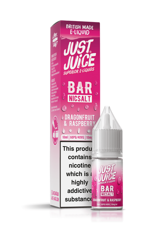 Just Juice Bar Range Nicotine Salts | 10ml Disposable Flavours | DRAGON FRUIT & RASPBERRY | 5mg / 10mg / 20mg Nic Salt - IFANCYONE WHOLESALE