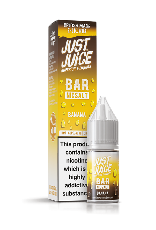 Just Juice Bar Range Nicotine Salts | 10ml Disposable Flavours | BANANA | 5mg / 10mg / 20mg Nic Salt - IFANCYONE WHOLESALE