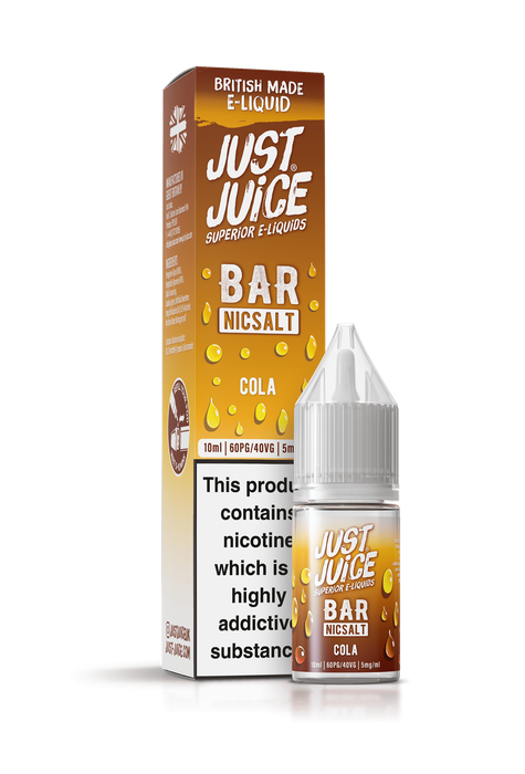 Just Juice Bar Range Nicotine Salts | 10ml Disposable Flavours | COLA | 5mg / 10mg / 20mg Nic Salt - IFANCYONE WHOLESALE