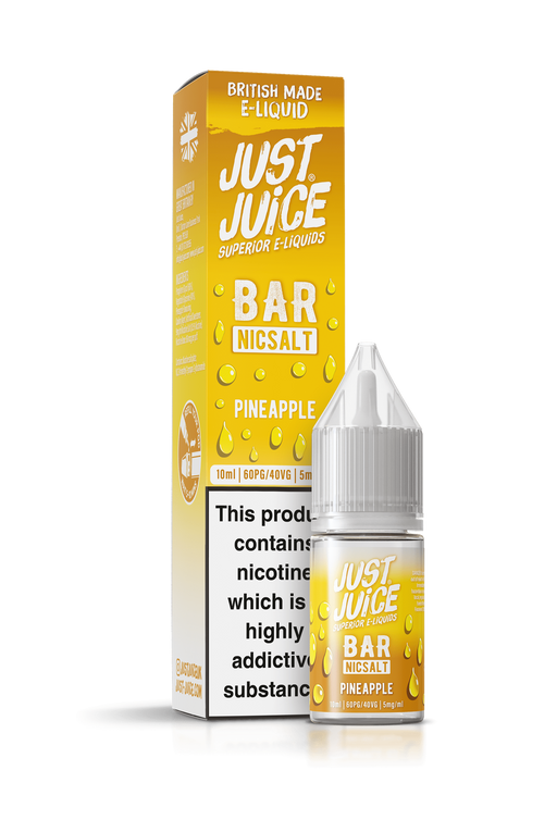 Just Juice Bar Range Nicotine Salts | 10ml Disposable Flavours | PINEAPPLE | 5mg / 10mg / 20mg Nic Salt - IFANCYONE WHOLESALE