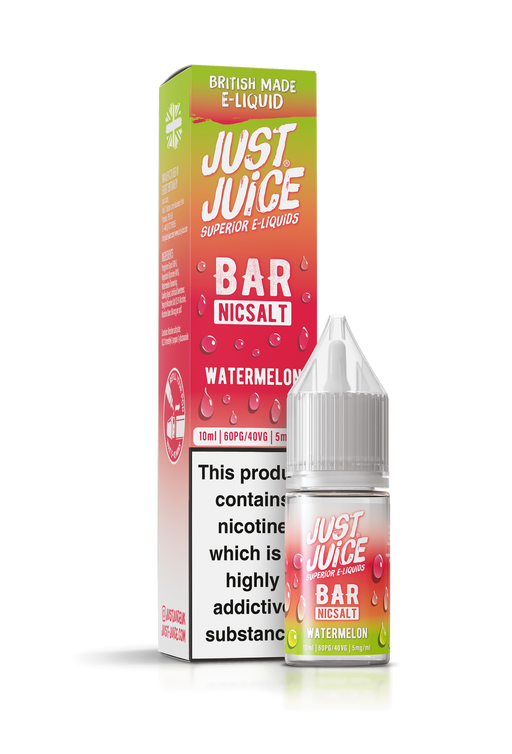 Just Juice Bar Range Nicotine Salts | 10ml Disposable Flavours | WATERMELON | 5mg / 10mg / 20mg Nic Salt - IFANCYONE WHOLESALE