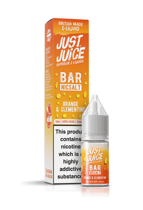Just Juice Bar Range Nicotine Salts | 10ml Disposable Flavours | ORANGE & CLEMENTINE | 5mg / 10mg / 20mg Nic Salt - IFANCYONE WHOLESALE