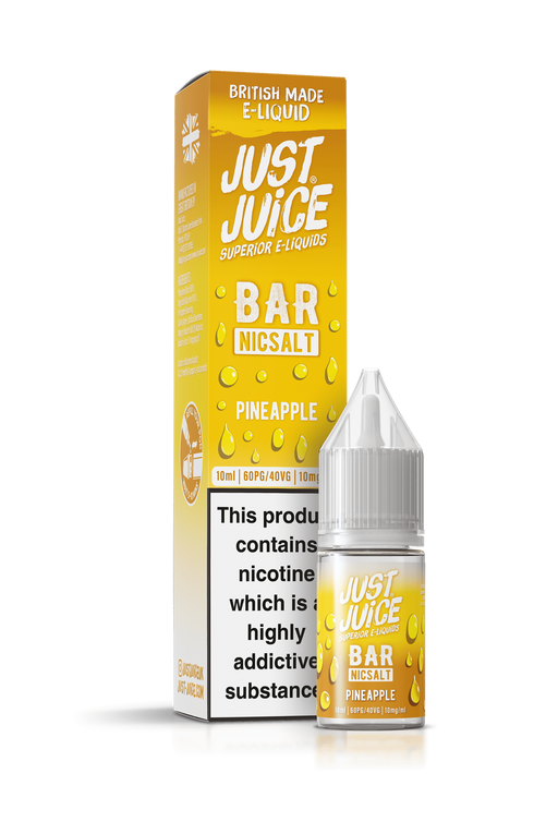 Just Juice Bar Range Nicotine Salts | 10ml Disposable Flavours | PINEAPPLE | 5mg / 10mg / 20mg Nic Salt - IFANCYONE WHOLESALE