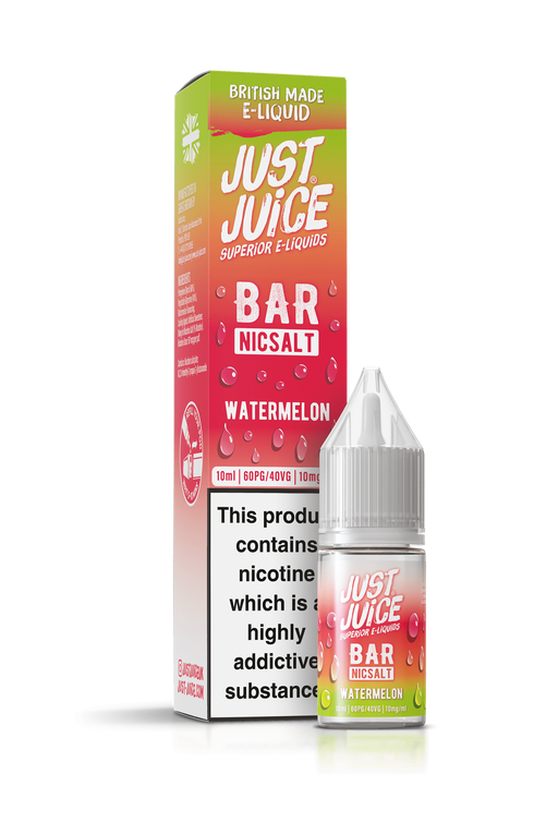 Just Juice Bar Range Nicotine Salts | 10ml Disposable Flavours | WATERMELON | 5mg / 10mg / 20mg Nic Salt - IFANCYONE WHOLESALE
