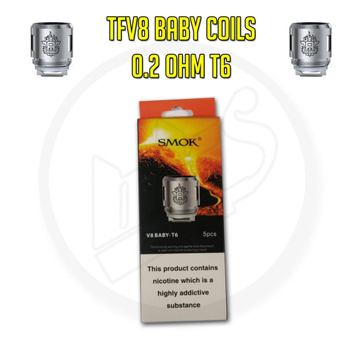 SMOK | TFV8 Baby Coils | 0.2 Ohm T6 | Pack of 5 - IFANCYONE WHOLESALE