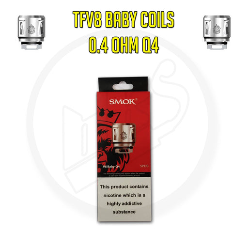 SMOK | TFV8 Baby Coils | 0.4 Ohm Q4 | Pack of 5 - IFANCYONE WHOLESALE