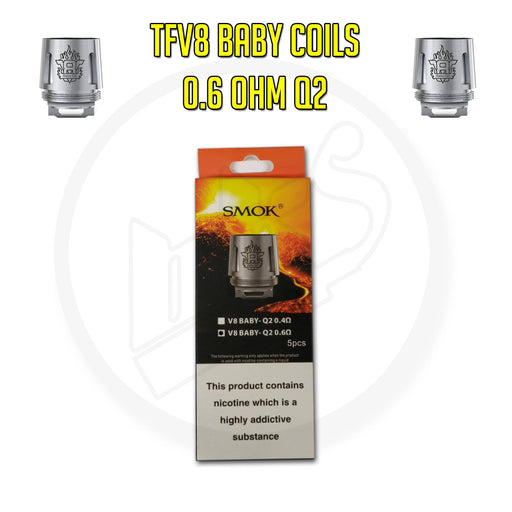 SMOK | TFV8 Baby Coils | 0.6 Ohm Q2 | Pack of 5 - IFANCYONE WHOLESALE
