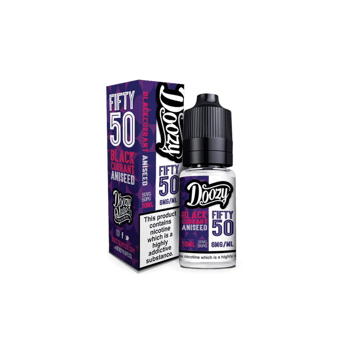 Doozy Vape Co | Fifty 50 TPD Range | 10ml Bottles | BLACKCURRANT ANISEED | Various Nicotine Strengths - IFANCYONE WHOLESALE