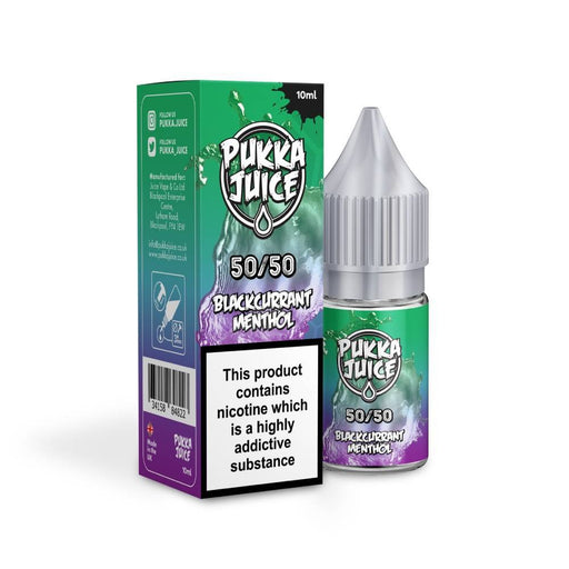 Pukka Juice | 50/50 Range | BLACKCURRANT MENTHOL | 10ml TPD Bottles | Various Nicotine Strength - IFANCYONE WHOLESALE