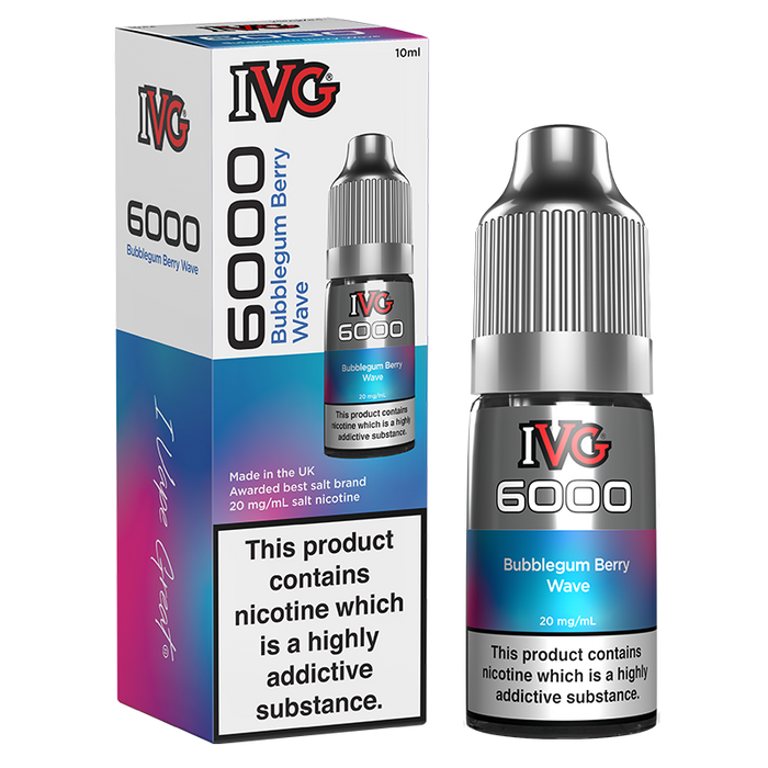 I VG | 6000 Series Nicotine Salt Bar Flavour E-Liquids | Bubblegum Berry Wave | 10mg / 20mg Nic Salts - IFANCYONE WHOLESALE