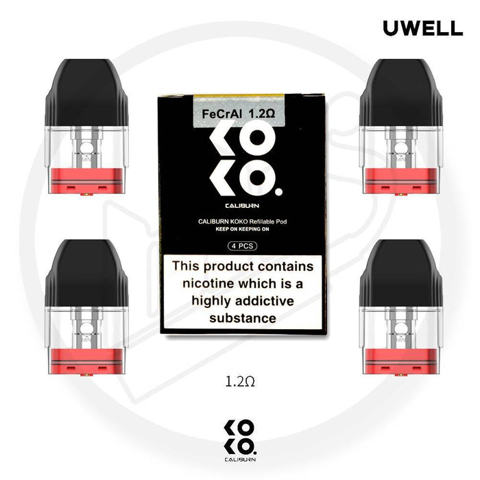 UWELL | Caliburn KOKO Replacement Pods | Pack of 4 | 1.2 Ohm - IFANCYONE WHOLESALE