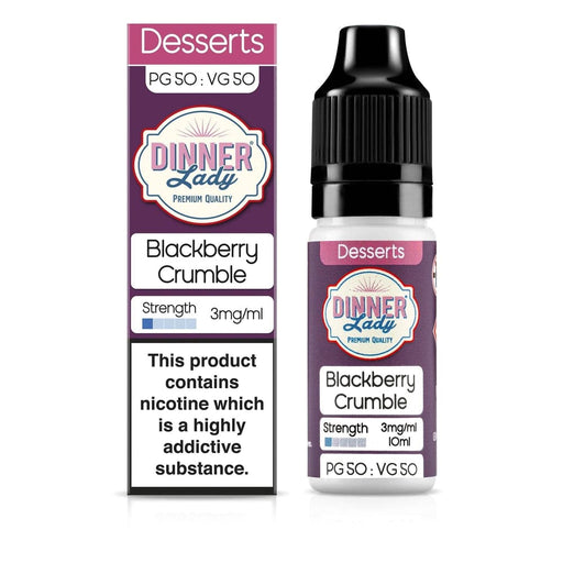Dinner Lady 50/50 Range | Desserts | Blackberry Crumble | 10ml Single | Various Nicotine Strengths - IFANCYONE WHOLESALE