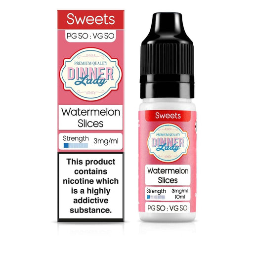 Dinner Lady 50/50 Range | Sweets | Watermelon Slices | 10ml Single | Various Nicotine Strengths - IFANCYONE WHOLESALE