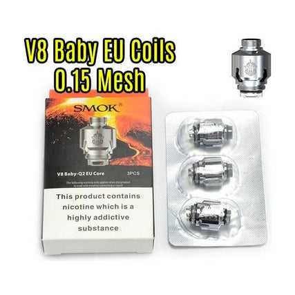 SMOK | TFV8 Baby EU Core Coils | 0.15 Ohm Mesh | Pack of 3 - IFANCYONE WHOLESALE
