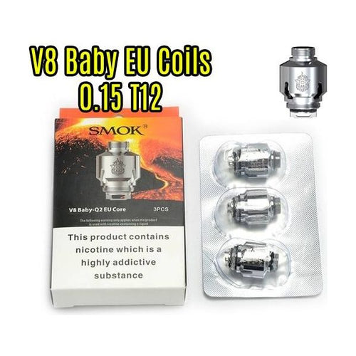 SMOK | TFV8 Baby EU Core Coils | 0.15 Ohm T12 | Pack of 3 - IFANCYONE WHOLESALE