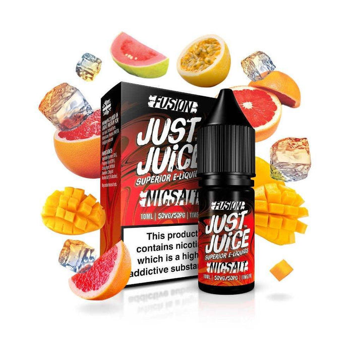 Just Juice Nic Salts | Fusions Mango & Blood Orange on Ice | 10ml Single | 5mg / 11mg / 20mg Nicotine Salt - IFANCYONE WHOLESALE