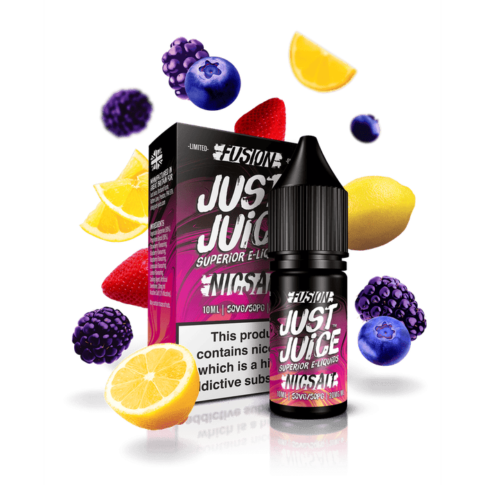 Just Juice Nic Salts | Fusions Berry Burst & Lemonade | 10ml Single | 5mg / 11mg / 20mg Nicotine Salt - IFANCYONE WHOLESALE