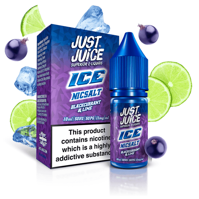 Just Juice ICE Nic Salts | Blackcurrant & Lime | 10ml Single | Various Nicotine Salt Strengths - IFANCYONE WHOLESALE