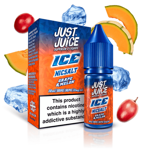Just Juice ICE Nic Salts | Grape & Melon | 10ml Single | Various Nicotine Salt Strengths - IFANCYONE WHOLESALE