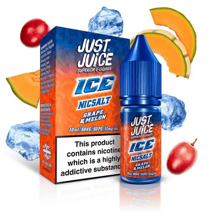 Just Juice ICE Nic Salts | Grape & Melon | 10ml Single | Various Nicotine Salt Strengths - IFANCYONE WHOLESALE