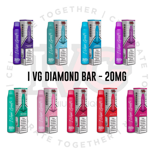 I VG | IVG Diamond Bar Disposable Pod E-Cigarette Kit | 550mAh / 600 Puffs | 20mg Nicotine Salts | Various Flavours - IFANCYONE WHOLESALE