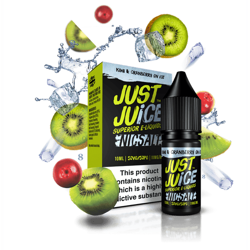 Just Juice Nic Salts | Kiwi & Cranberry On Ice | 10ml Single | 5mg / 11mg / 20mg Nicotine Salt - IFANCYONE WHOLESALE