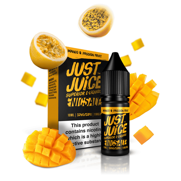 Just Juice Nic Salts | Mango & Passion Fruit | 10ml Single | 5mg / 11mg / 20mg Nicotine Salt - IFANCYONE WHOLESALE