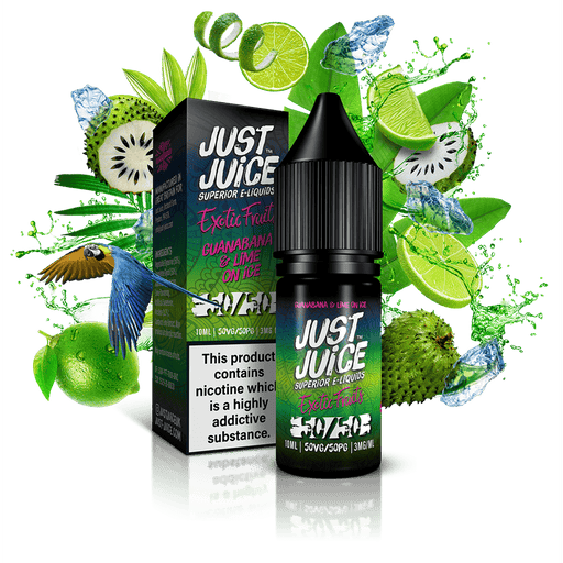 Just Juice Exotic Fruits 50:50 | Guabana & Lime on Ice | 10ml Single | Various Nicotine Strengths - IFANCYONE WHOLESALE